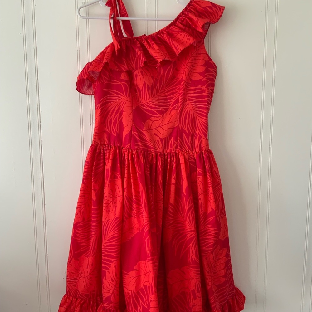 Chic Red Asymmetrical Ruffled Sundress